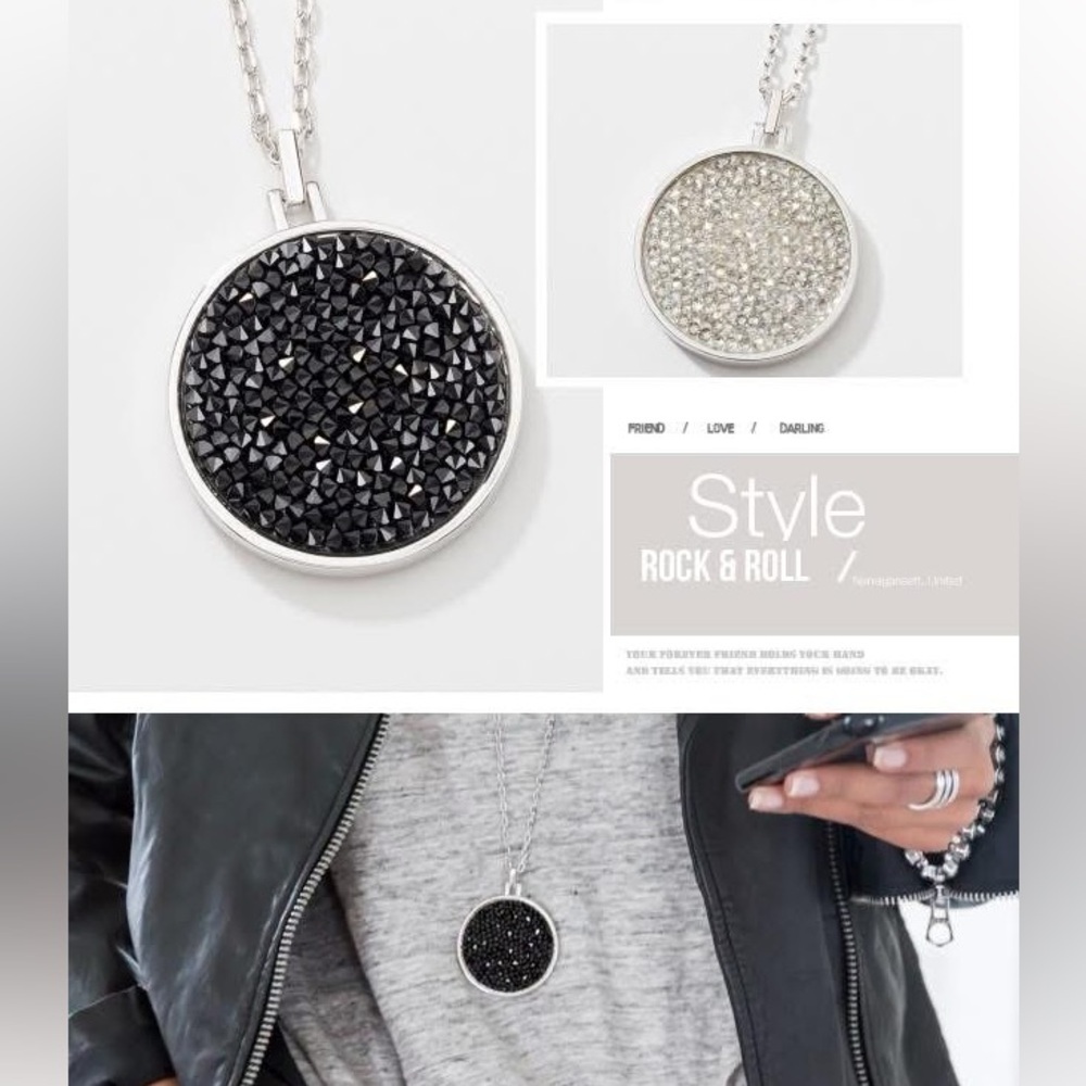 Elegant Black and Silver Pendant Necklace